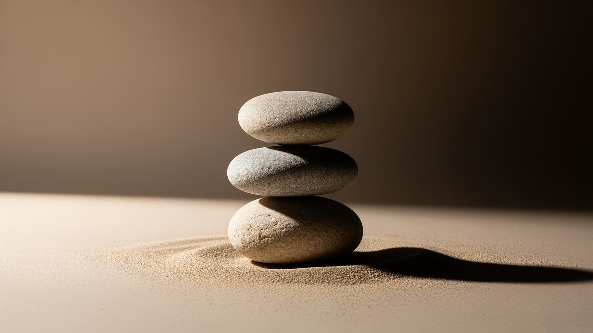 Three balanced stones